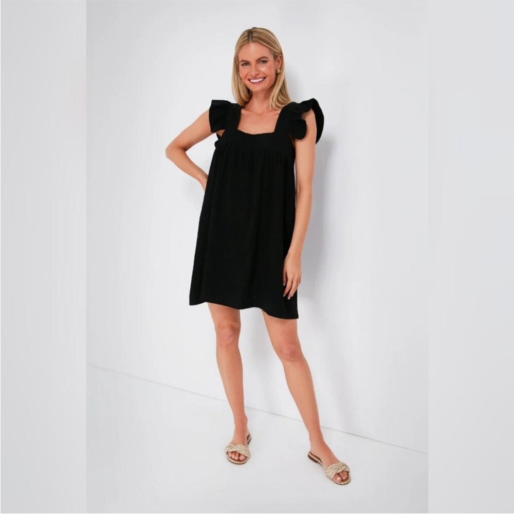 Pomander Place Black Camella Linen Blend Casual Mini Dress Size XS